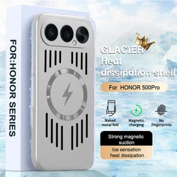 Magnetic Wireless Charging Phone Case with Perforated Heat Dissipation and Shockproof Bumper Design for Honor 500 Pro (Titanium Silver)