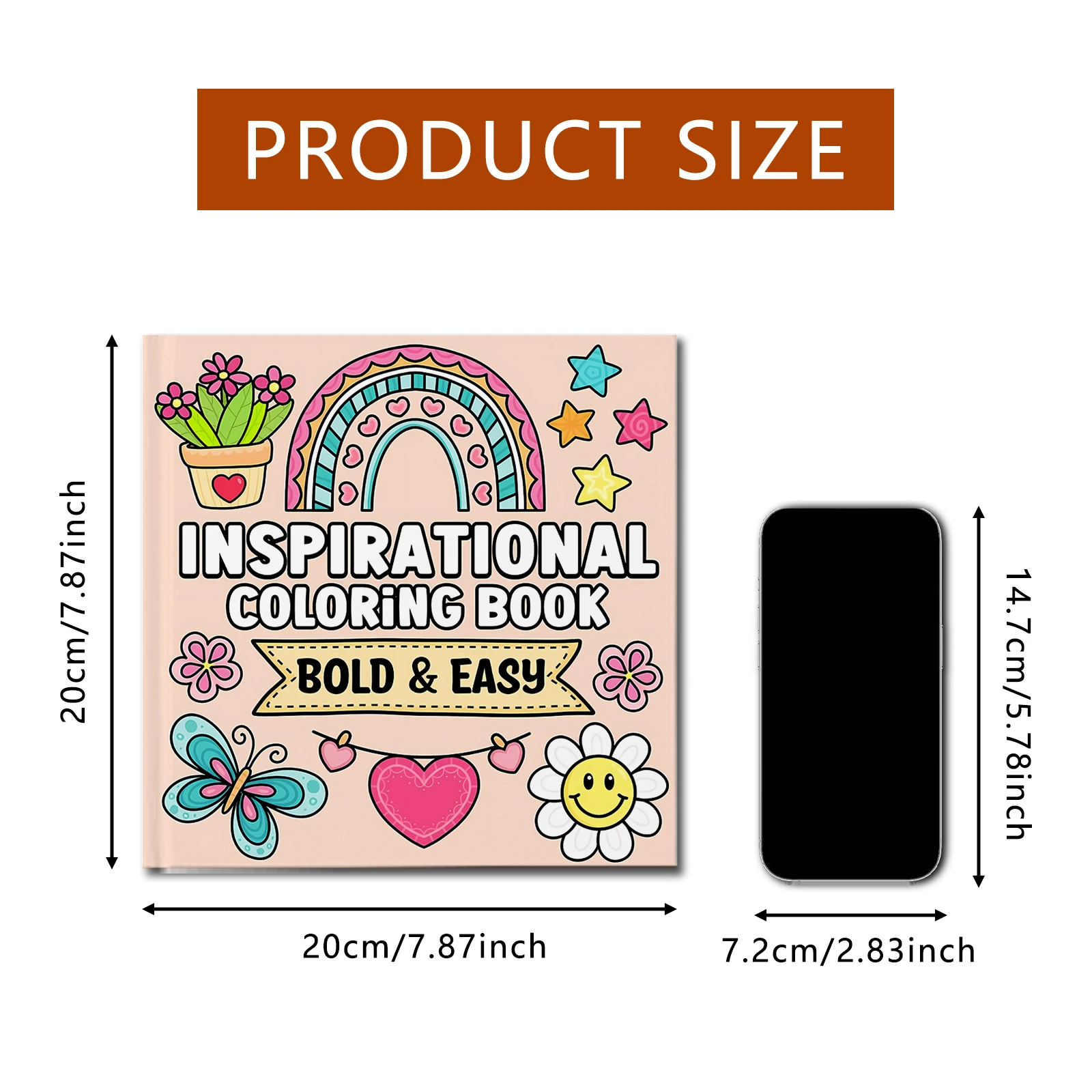 ספר צביעה INSPIRATIONAL בעל 24 עמודים להקלה מתח - הפחתת חרדה ושחרור רגשי, מתנה מושלמת 