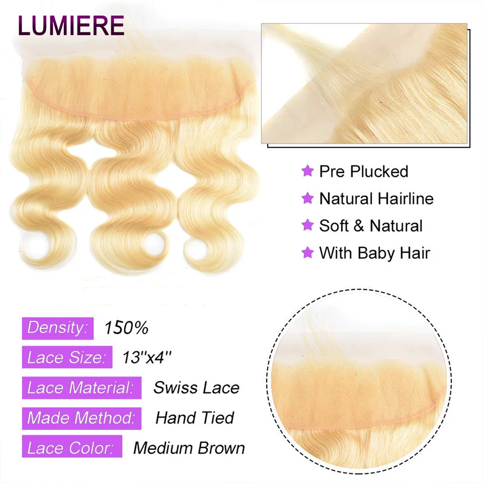 613 Honey Blonde Body Wave Bundles With Frontal Closure Hd