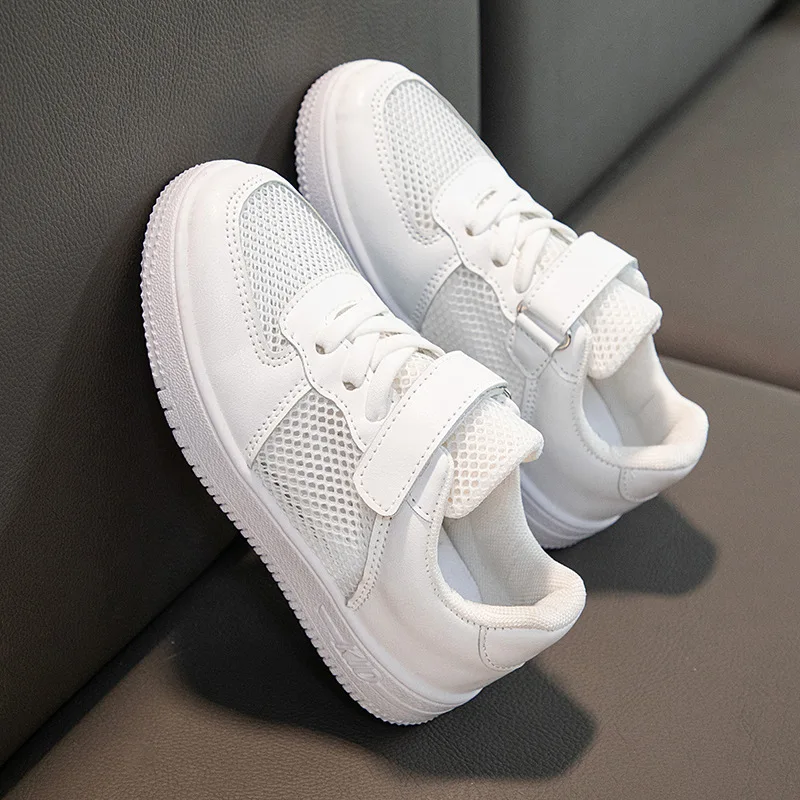 Children Casual Shoes Mesh Sneakers Boys Sport Breathable Tennis Sneaker Baby Girls Spring Fashion Shell White Running Shoes 2