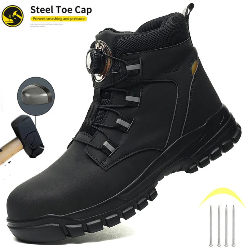 Men's Indestructible Steel Toe Safety Boots - Anti-Smash, Anti-Puncture, Waterproof Sneakers
