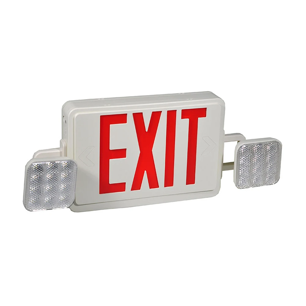 Two Adjustable Head Exit Sign 2W Emergency Lights With Battery Backup For Business Location Home Safty Lamp