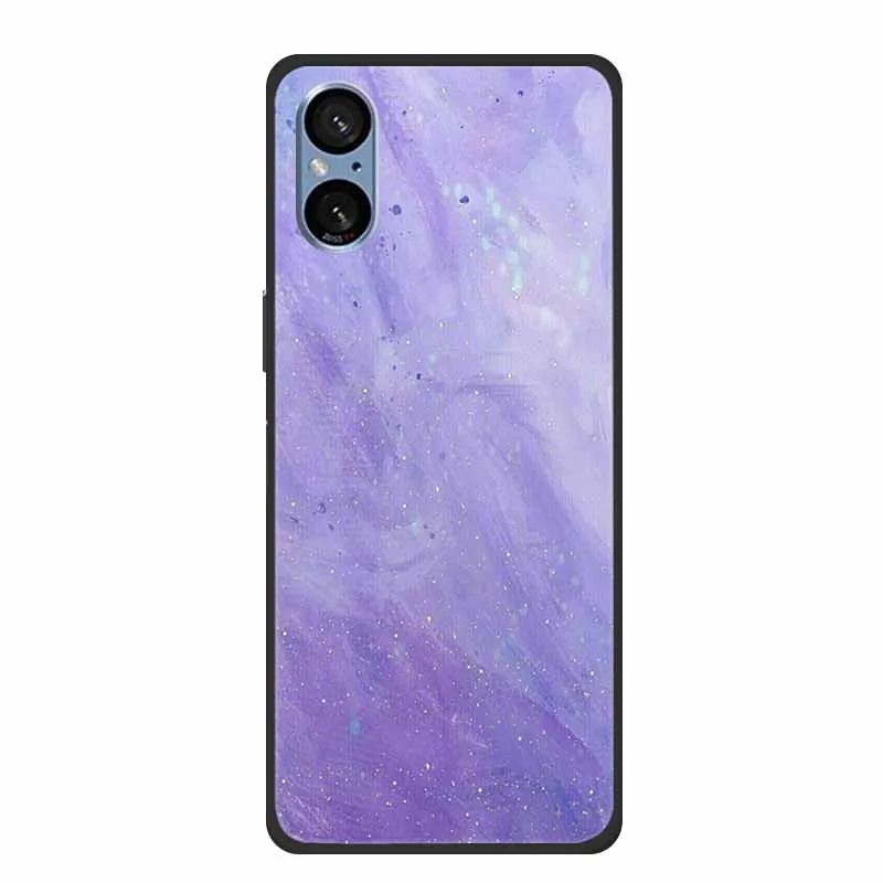Elegant Marble Shockproof Soft Silicone TPU Back Cover for Sony Xperia 5V - Premium Phone Protection Case