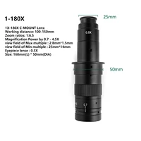 Adjustable Magnification 130X 150X 180X 42/50mm Microscope Lens Zoom C Mount Lens For HDMI VGA USB Digital Microscope Camera 2