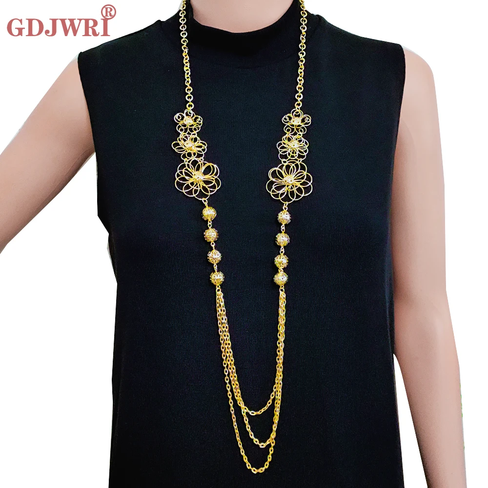 Nuevo diseño de moda, collares largos de múltiples capas para mujer, collar de cadena de Color dorado, joyería Bohemia con personalidad AliExpress Joyería y accesorios