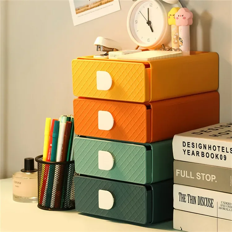 Description Picture 6 of itemDrawer Type Desktop Storage Box Cosmetics Student Dormitory Stationery Sorting Box Desk Office Desk Shelf Desk Drawer Storage