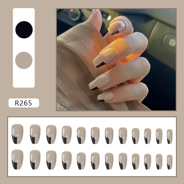 Checkerboard Fake Nails Press on False with Designs Set Fashion Save Time Wearable Manicure Patch False Nails With Glue
