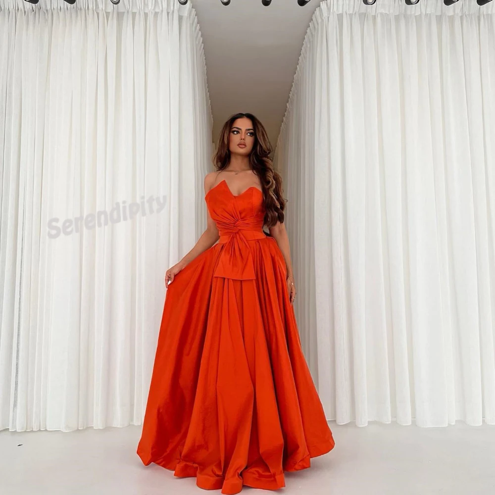 

Женское вечернее платье в пол, оранжевое Плиссированное коктейльное платье для выпускного вечера, 2023