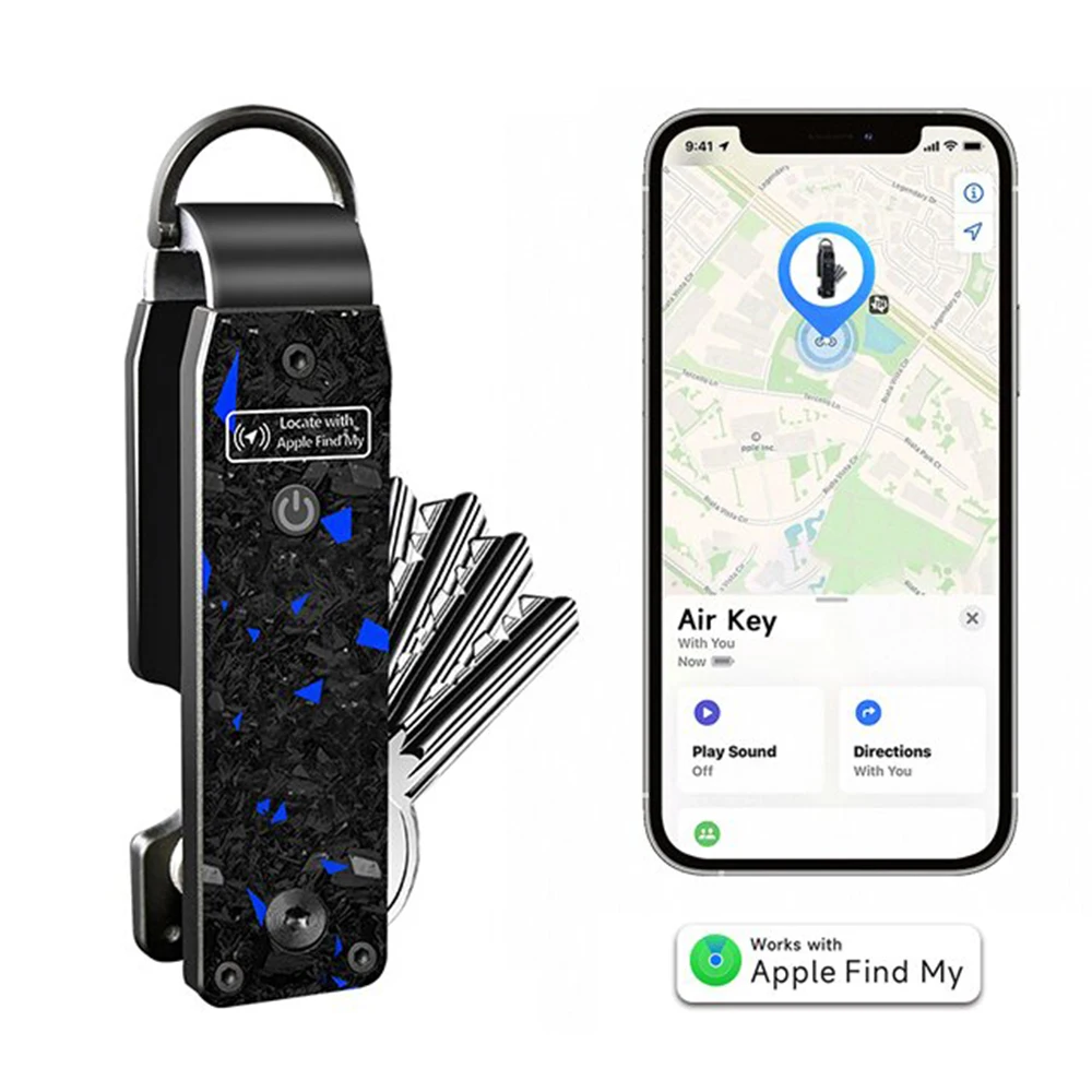Universal Key Organizer with Built-in GPS Tracker and Bluetooth Connectivity, Securely Holds Up to 6 Keys