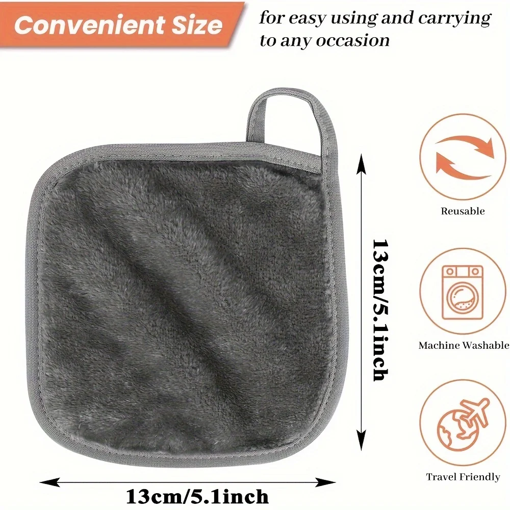 12PCS Microfiber Face Cloths Reusable Makeup Remover Cloth Makeup Towels Face Deep Cleaning Pads Skincare Beauty Tools