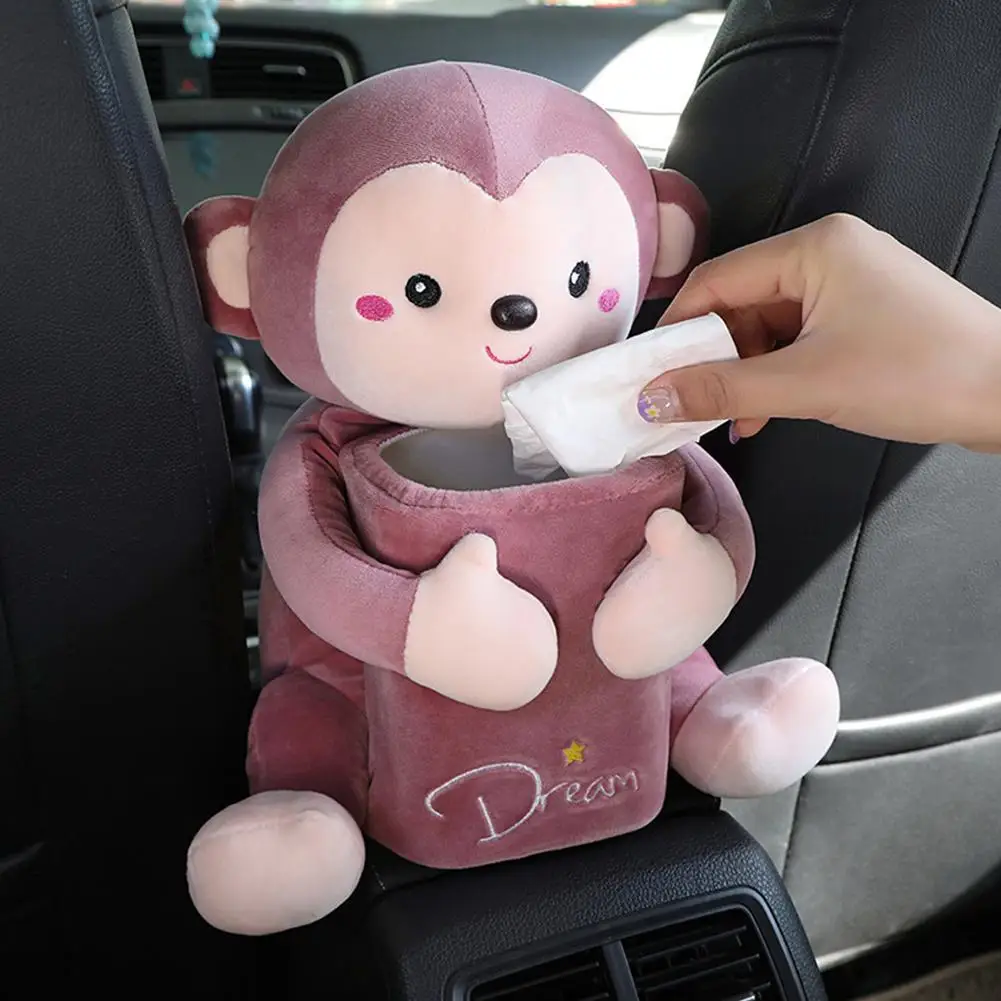 Katutude Boîte à Mouchoirs Mignonne En Peluche En Forme D'animal De Dessin Animé - Boîte De Rangement Décorative Pour Voiture, Appui-tête, Accoudoir - 8