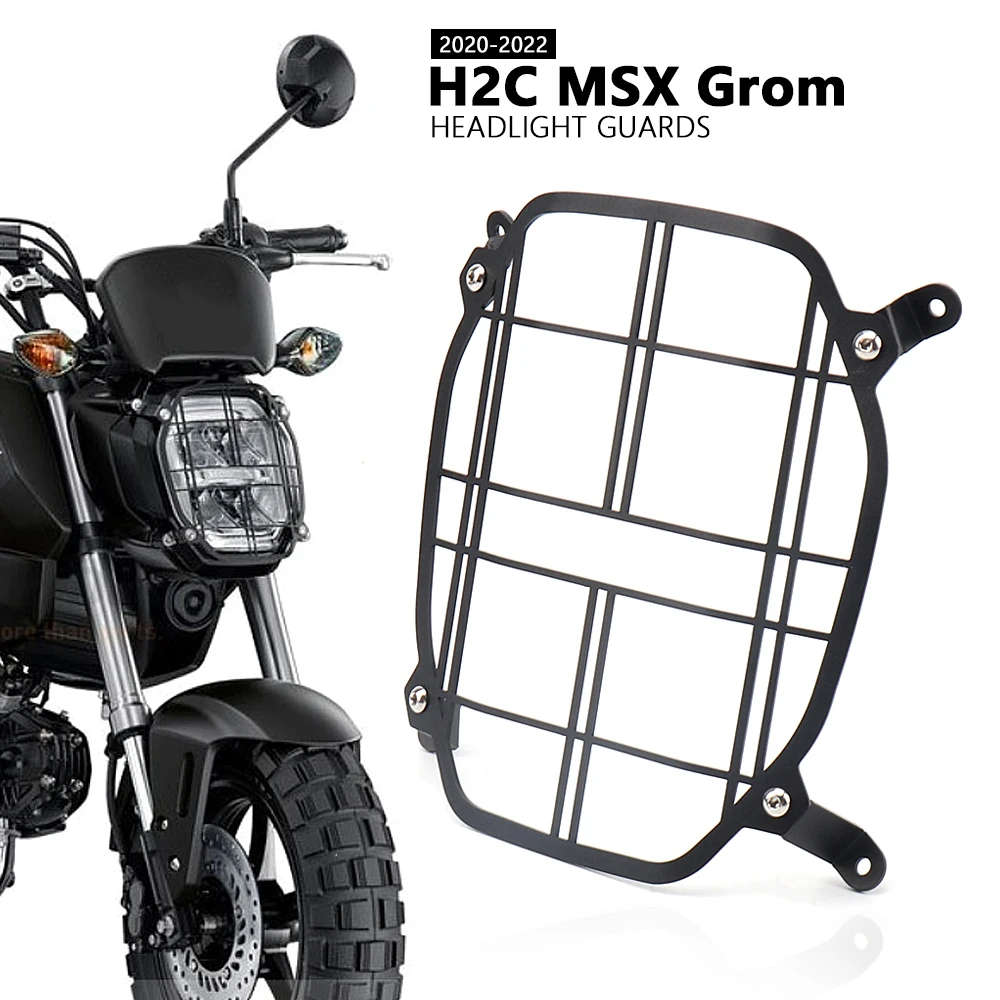 New Black For Honda H2C Msx Grom 2020 2021 2022 Headlight Protector Guard Grill Grille Cover Motorcycle Accessories H2C MSX GROM