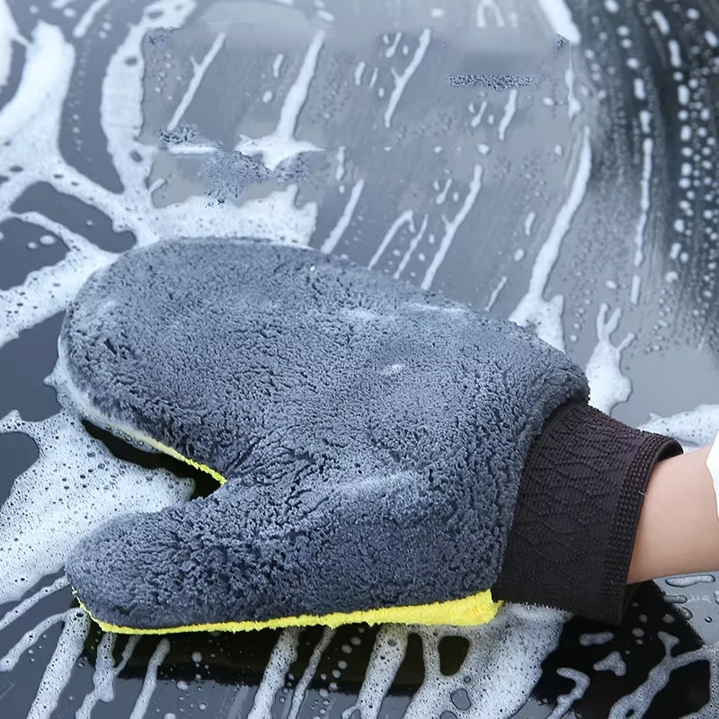 Car Wash Glove Double-Faced Coral Fleece Auto Cleaning Mitt Gloves Car Window Door Glass Paint Cleaner Care Products