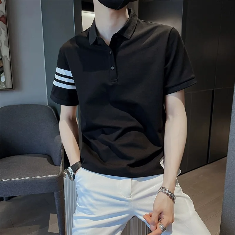 2023 Summer Men's Short Sleeve Top Outdoor Sports Golf Threaded Casual T-Shirt