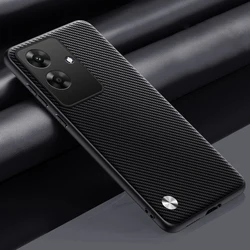 Enhanced Shockproof Silicone Bumper Phone Case Cover for Realme Note 60 (Carbon Grain)