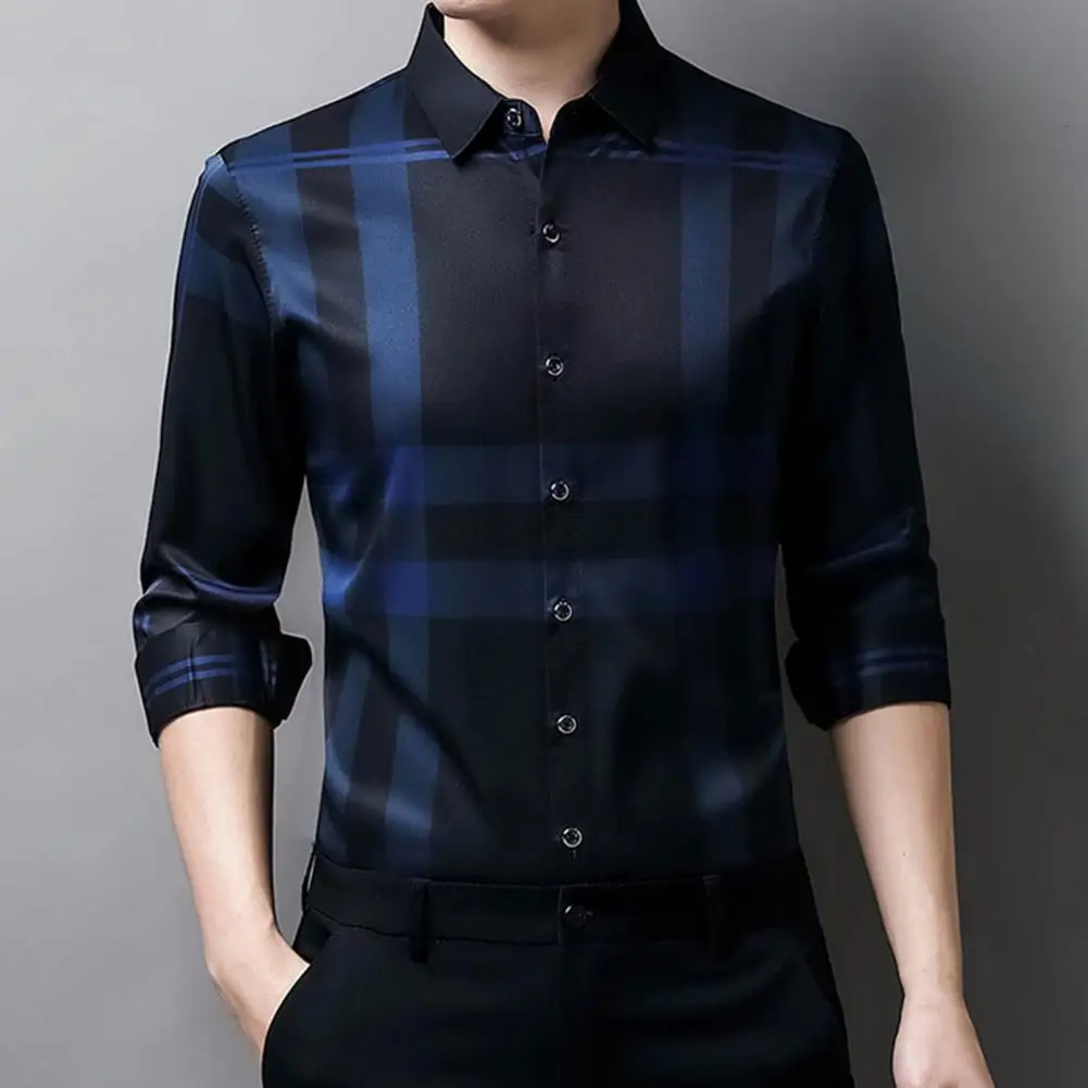 

2023 Spring Shirts Men Dress Vertical Stripe Shirts Slim Men Casual Long Sleeve Shirt Male Chemise Homme Tuxedo Shirt
