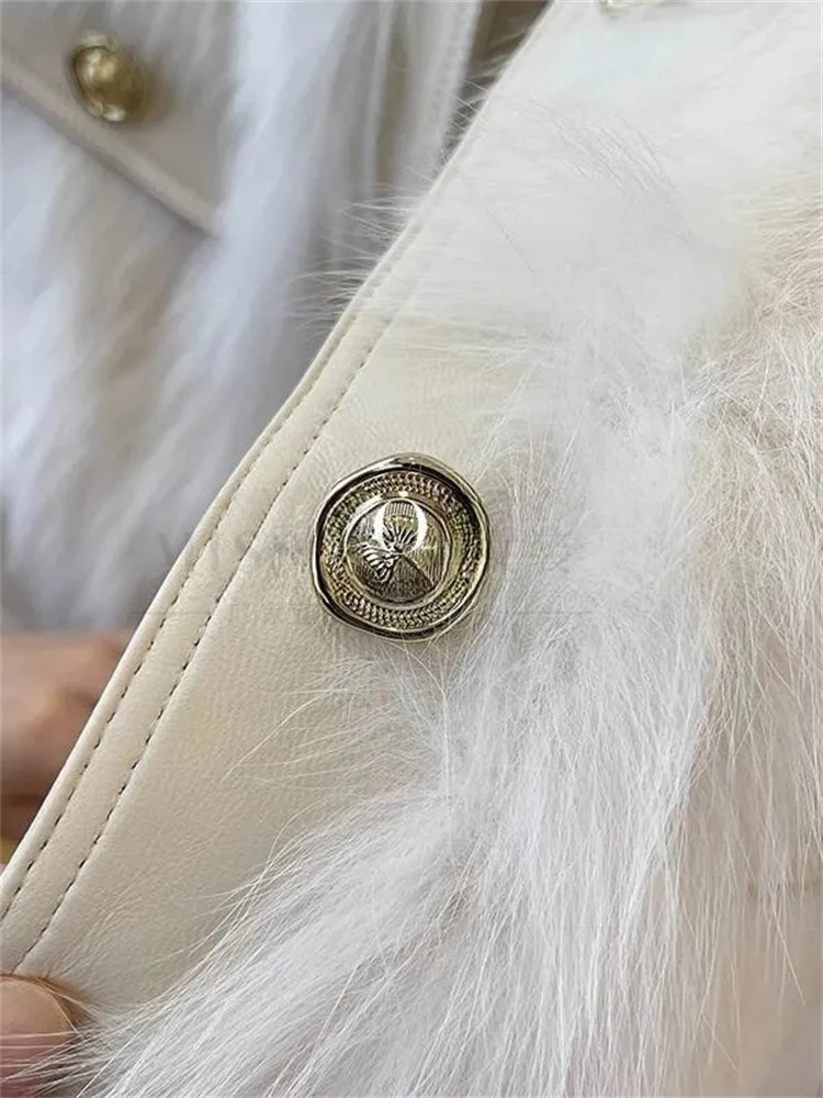 Korean Short Faux Fur Jackets Vintage Slim Imitate Fox Furs Coats Warm Fashion Fall Winter Outerwear Women Luxury Furry Chaqueta