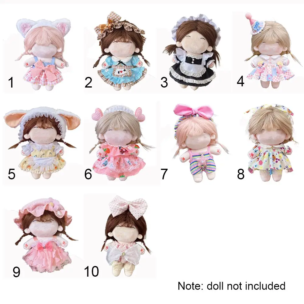 Multicolor Doll Clothes Set Maid Attire Dress Suit