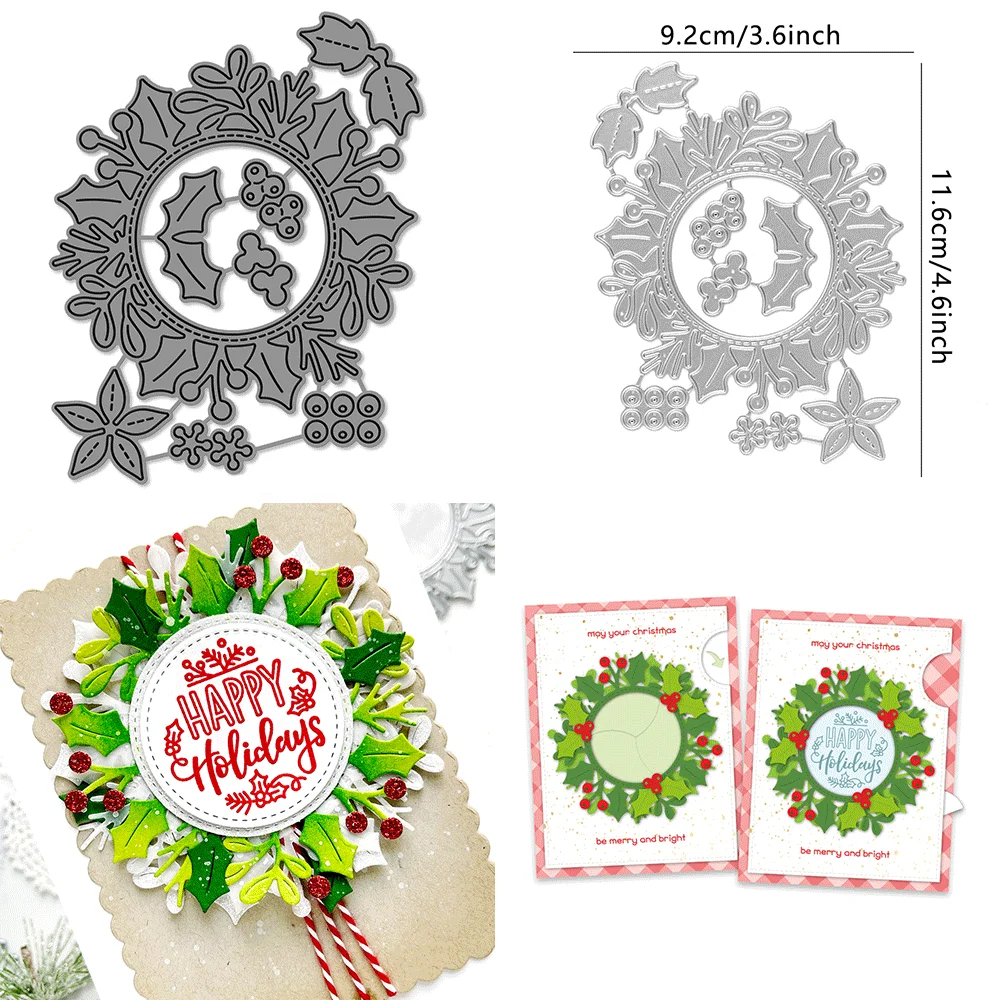 Bauen Sie einen Schneekugel aus Metall, Stanzformen, Liebesprägung, gestanzter Kranz, Add-On für DIY-Kartenherstellung, Scrapbooking, Bastelbedarf – Detail 15