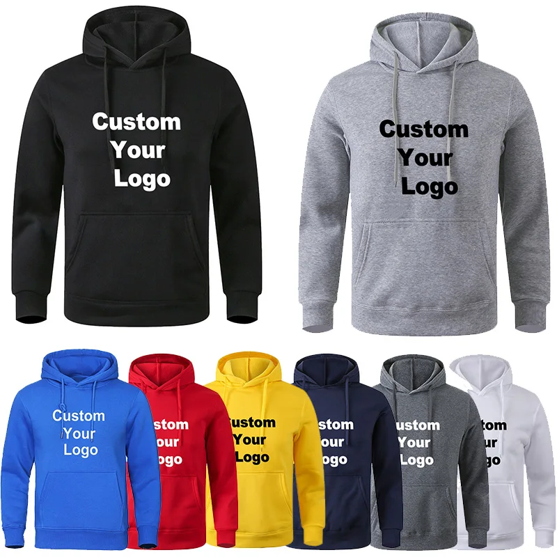 Custom Your Logo Men/women Hoodies Diy Printed Sweatshirt Streetwear Loose Pullover Spring Autumn Winter Cotton Hoodie
