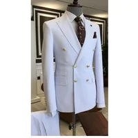 Men's suit with lapel double breasted custom wedding best man tuxedo PROM suit for men 1