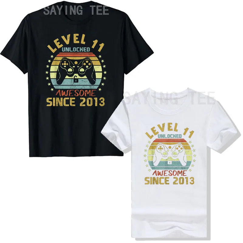 

Level 11 Unlocked Awesome Since 2013 11th Birthday Gaming T-Shirt Video Game Lover Graphic Tee Tops Boys Fashion Cute Sons Gifts