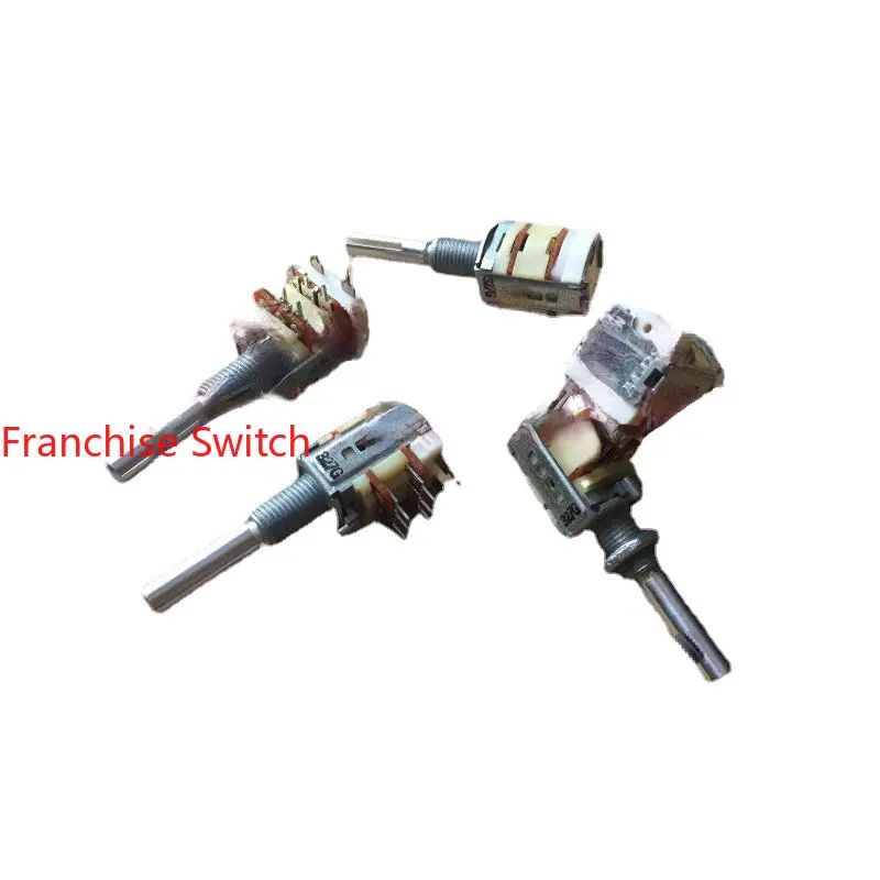 

5PCS ROTARY POTENTIOMETER DOUBLE WITH SWITCH PRECISION B30K FLOWER SHAFT SHANK LENGTH 27MM