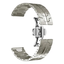 Premium Stainless Steel Butterfly Buckle Watch Strap - Elegant Metal Bracelet for Huwei Watch 3 3Pro (Titanium Color)