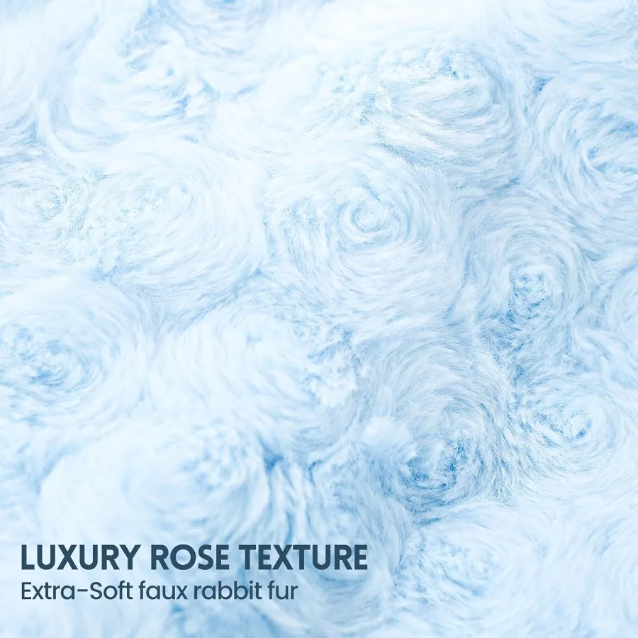 Electric Heated Blanket for Twin Size 62x84 with Faux Rabbit Fur Sherpa Fabric 6 Heating Levels and 12Hour Auto ShutOff Feature