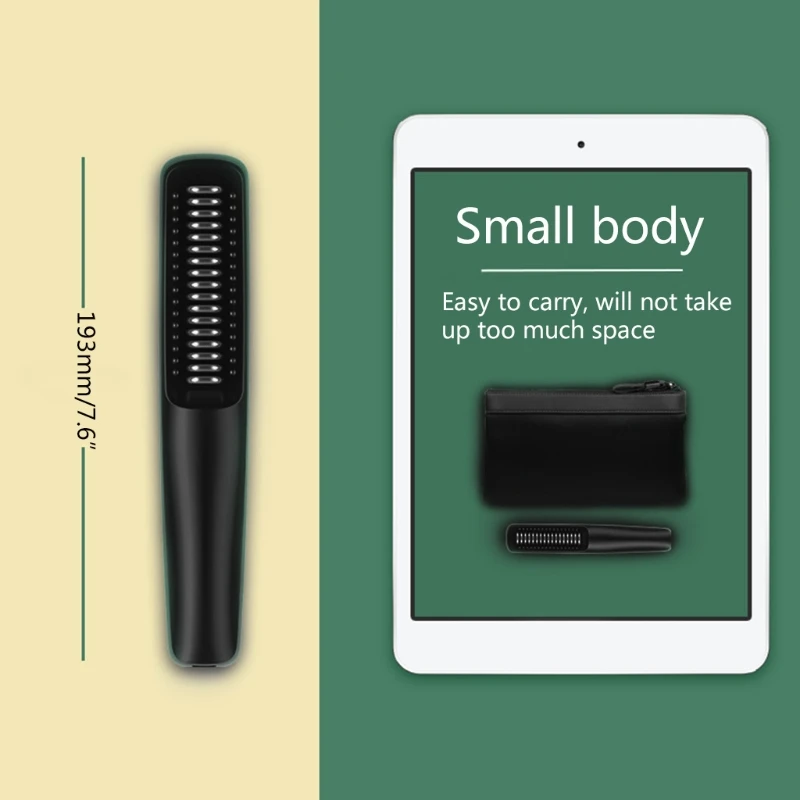 Portable Electric Ionic Hair Straightener Brush Negative Ions Hairbrush Combs 2
