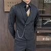 4XL-M Brand Clothing Men's Spring High Quality Business Suit Vest/Male Slim Fit Stripe Double-breasted Blazers Vest Men's Dress 2