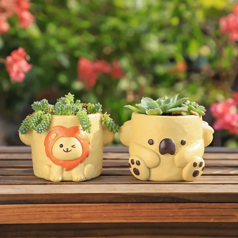 

Creative Animal Meaty Flower Pot Desktop Decoration Potting Resin Meaty Small Flower Pot Balcony Micro Landscape Horticultural