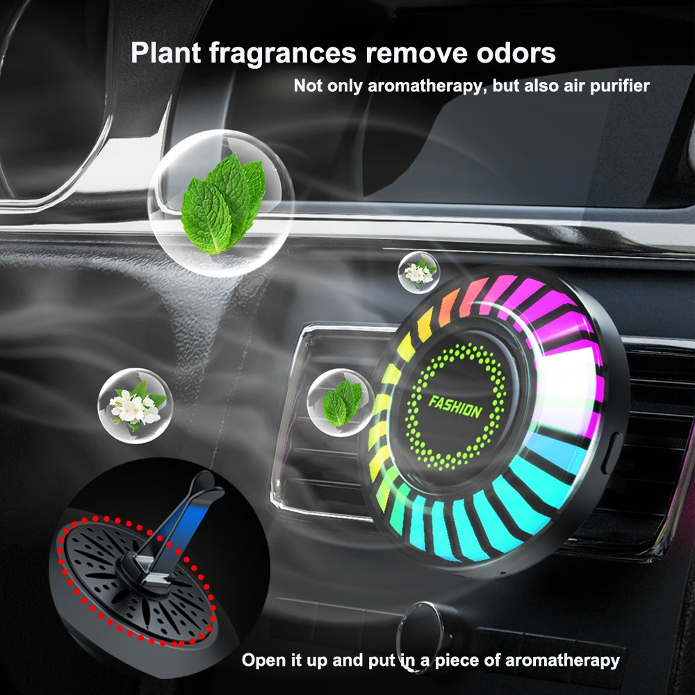 App ovládání auto muzika rytmus lampa RGB LED svléknout se řádný ovládání hlas rytmus atmosféra lehký auto vzduch freshener nový cizí lampa