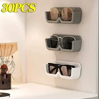 High End Glass Display Cabinet Glasses Storage Box Wall Mounted Perforated Free Sunglasses Storage Rack Sunglass Home Tidying 1