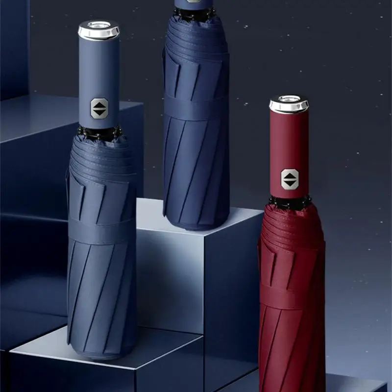 

Зонт с фонариком, 10 костей, тройного сложения, 458 г