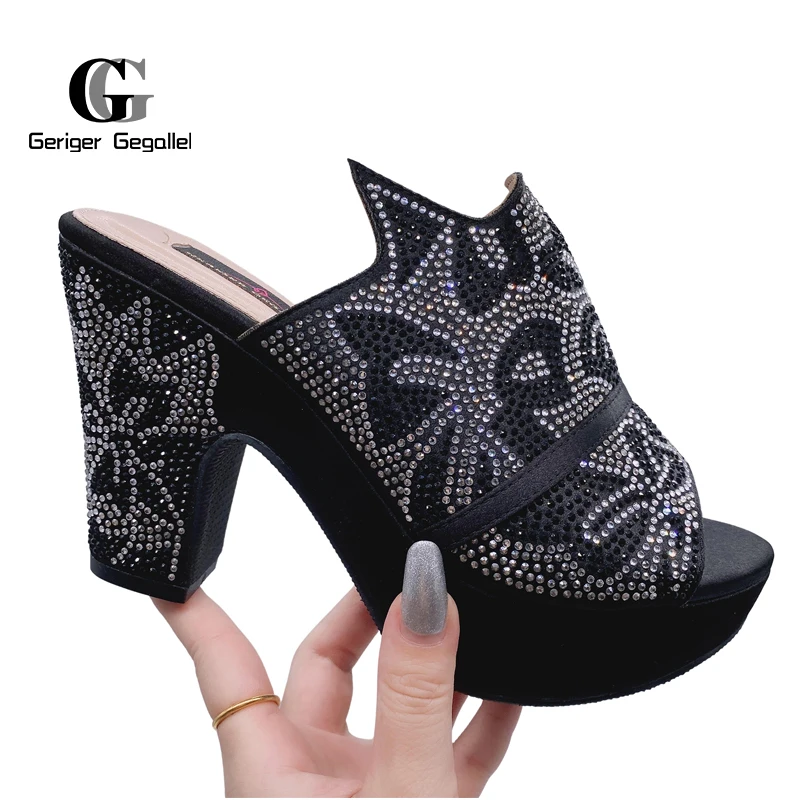 2023SpringSummerNewSequinDiamondDecoratedHighHeelsNigeria