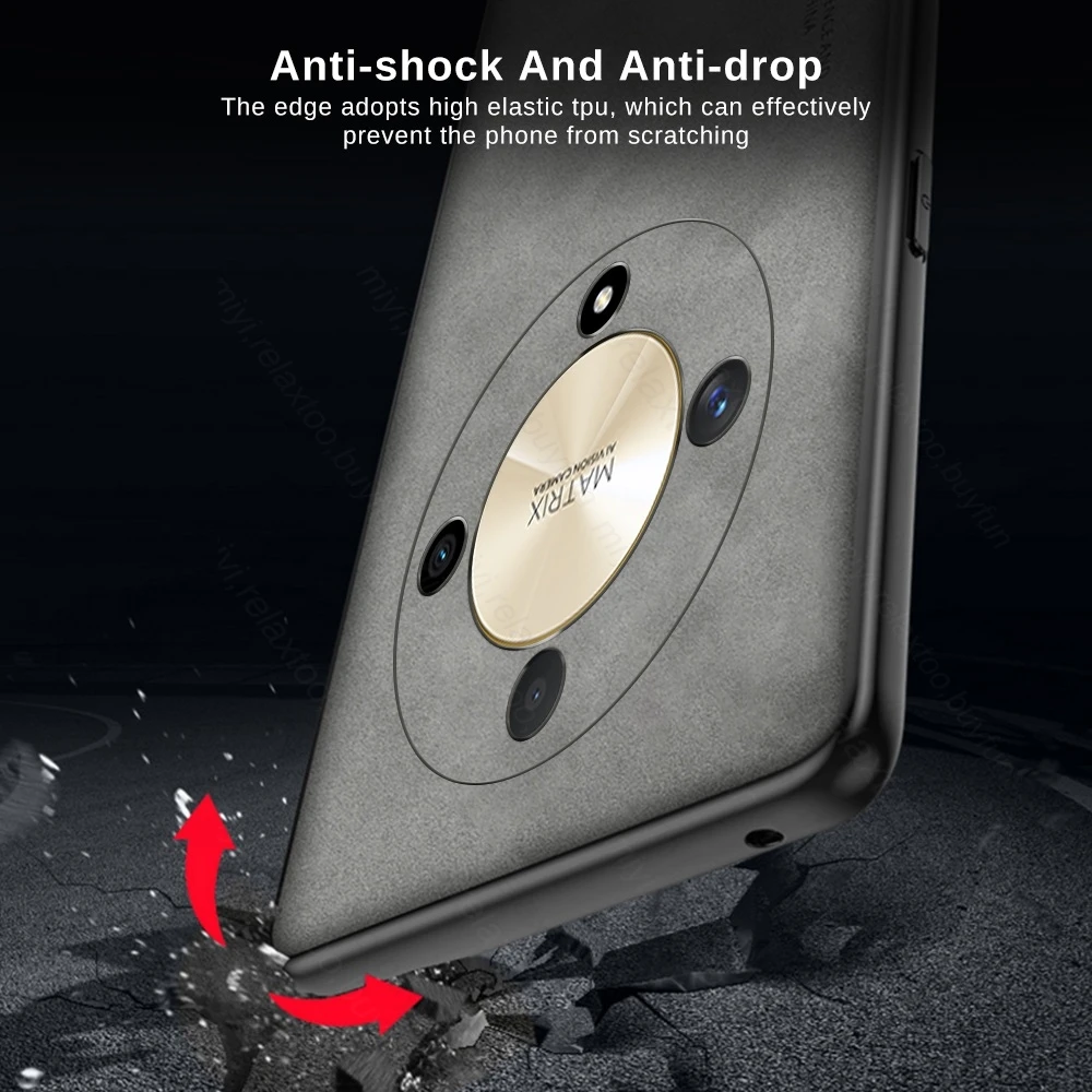 Matte Sheepskin Leather Case For Honor Magic6 Lite 5G Camera Protect Shockproof Coque On Honar Honer Magic 6 Light 6Lite 5G 2024 6