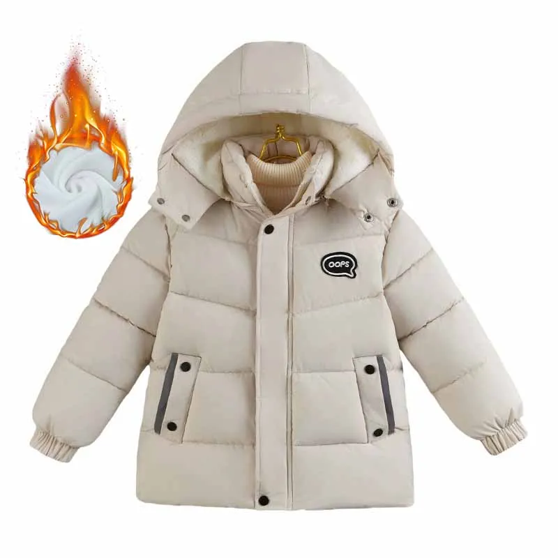 الأولاد سترة سميكة الأطفال معطف مبطّن شتاء دافئ ملابس خارجية غير رسمية الاطفال مقنعين زمم سترات الخريف موضة ملابس قطنية