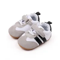 New Baby Shoes 0-18M Boy Girl Newborn Infant Toddler Casual Stripted Rubber Soft Sole Anti-slip  First Walkers Crawl Crib Shoes 1