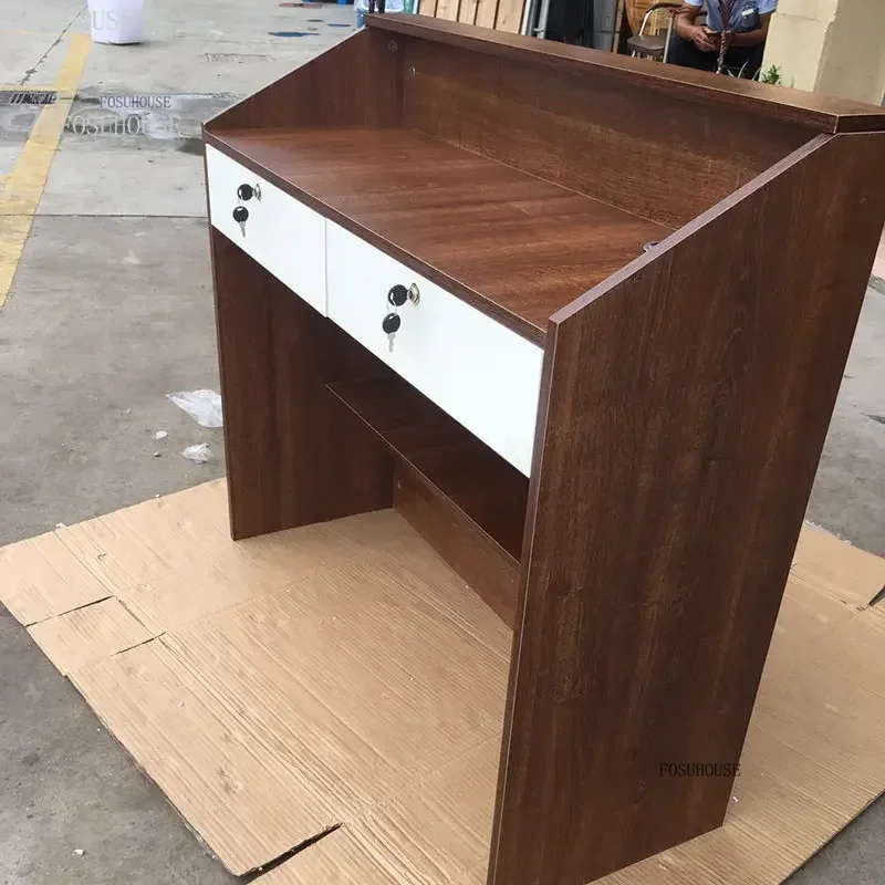 Reception Desks Bar Counter Commercial Clothing Store Cashier Modern Office Furniture Simple Desk Barber Shop Reception Desk Z