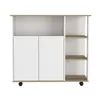 Light Oak and White 4 Shelf Kitchen Island Storage Organizer 4