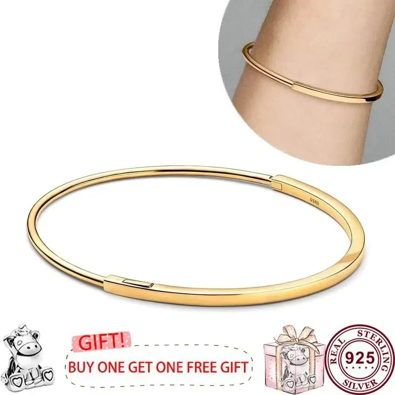 New Popular 925 Silver Signature Series I-d Meteor Women's Classic Open Signature Bracelet Suitable for Charming Jewelry
