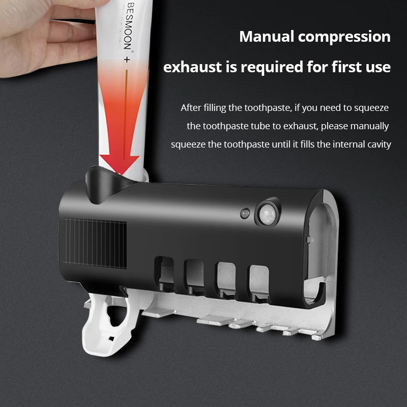 1pc Wall Mount Toothpaste Squeezer Adsorption Toothbrush Holder Storage Rack Bathroom Accessories