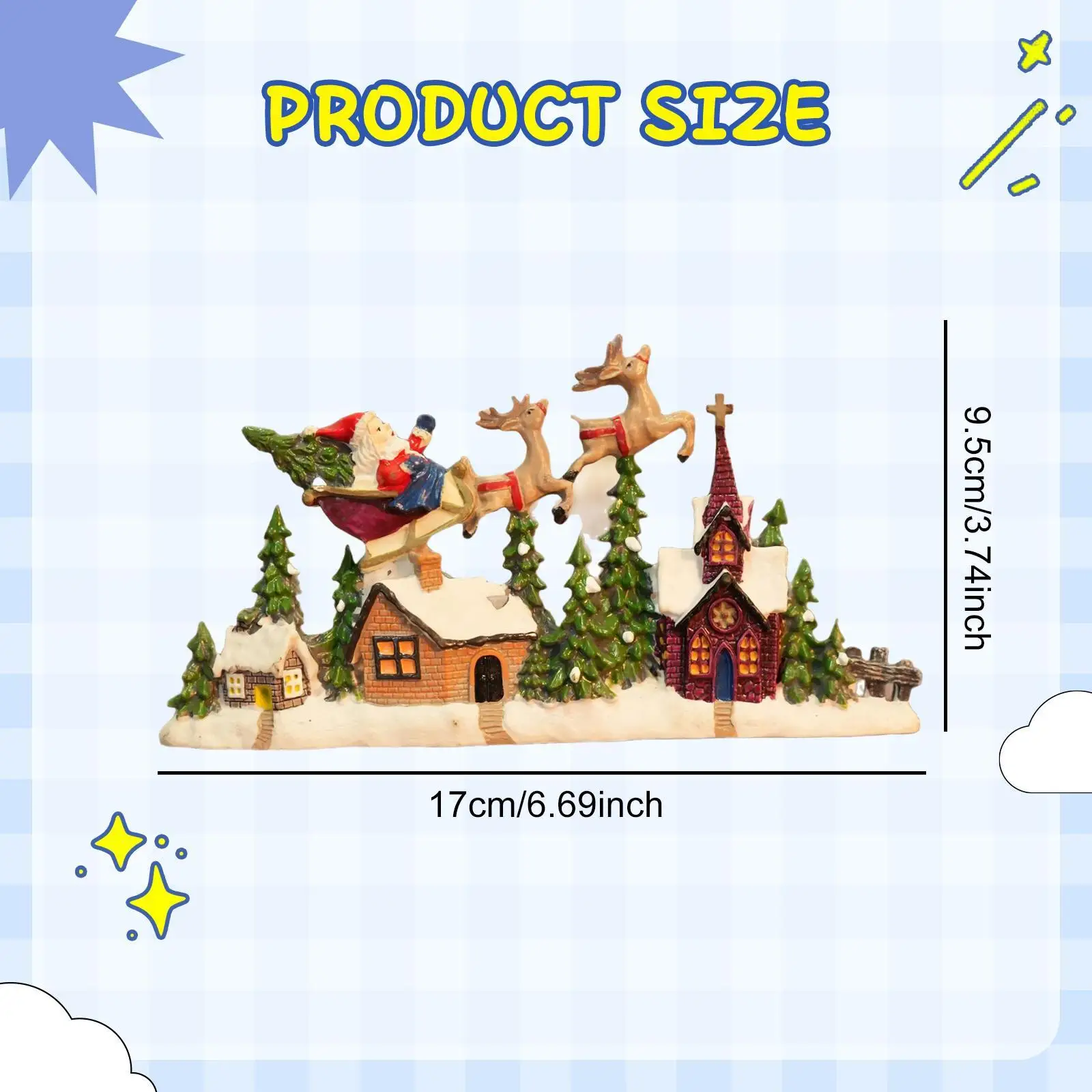 Christmas Village House Figurine Collection Xmas Decor Christmas Tabletop Decoration for Desk Bedroom Holiday Cabinet Party Christmas Village House Figurine Collection Xmas Decor Christmas Tabletop Decoration for Desk Bedroom Holiday Cabinet Party