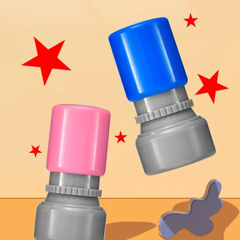 1PC School Teachers Family Use Red Five-pointed Star Stamp Encourage Children Teaching Award Stamp Automatic Ink self ink stamps
