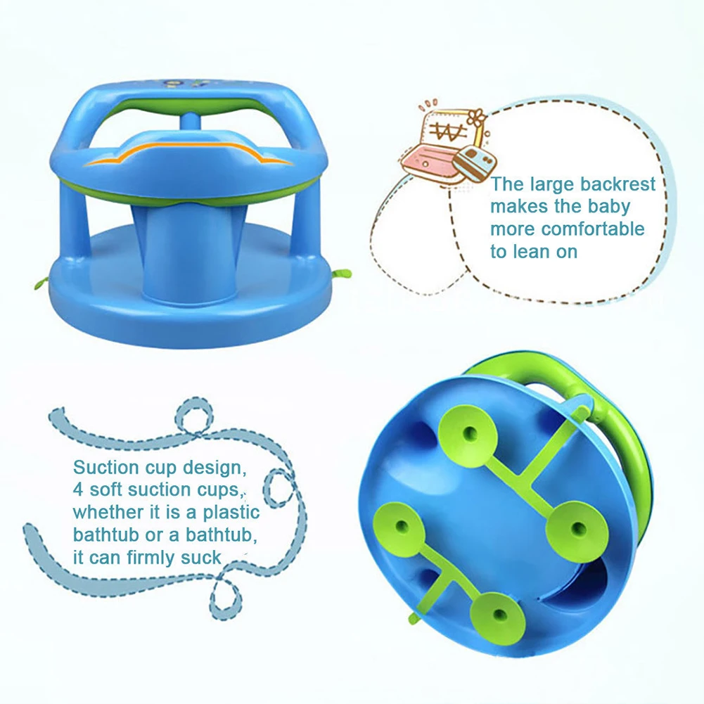 Baby Bath Seat Baby Bath Tool Baby Bath Chair with Suction Cups Low Temperature Resistance Safe Material Tool Suitable for Newborn Boy Shower Tub