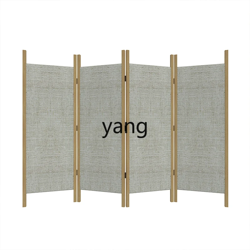 

CX Simple Modern Folding Screen Solid Wood Cotton Linen Partition Mobile Accordion Partition Decorative Cover