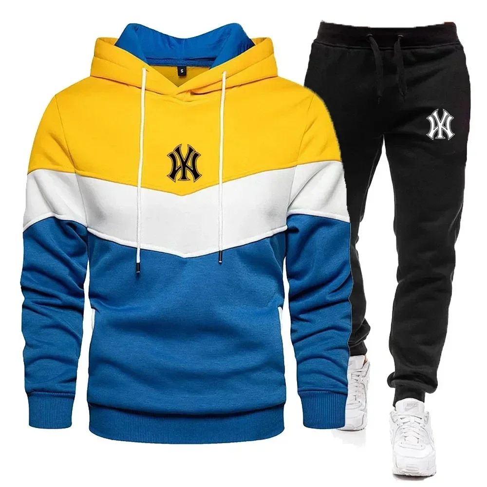 Sports Suit Men Two Piece Jogging Hoodie Sweatpants
