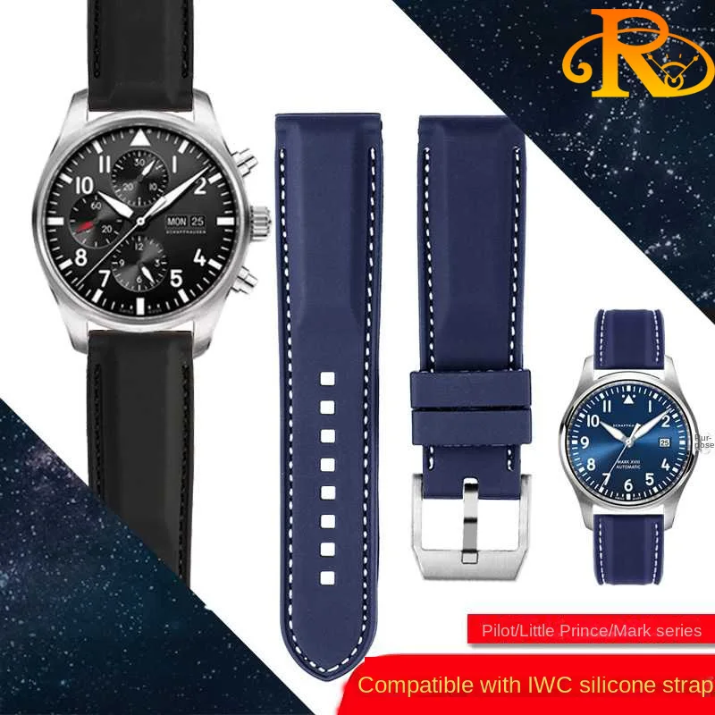 Cinturino In Gomma Di Alta Qualità Per Iwc Mark 18 Portoghese Timekeeping Grand Pilot Little Prince Series Cinturino Per Orologio 22Mm