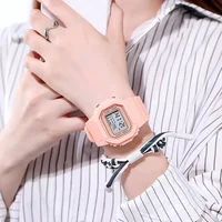 Montre de sport LED pour garçons et filles, étudiant électronique carré numérique étanche, horloge en caoutchouc colorée pour hommes et femmes 5